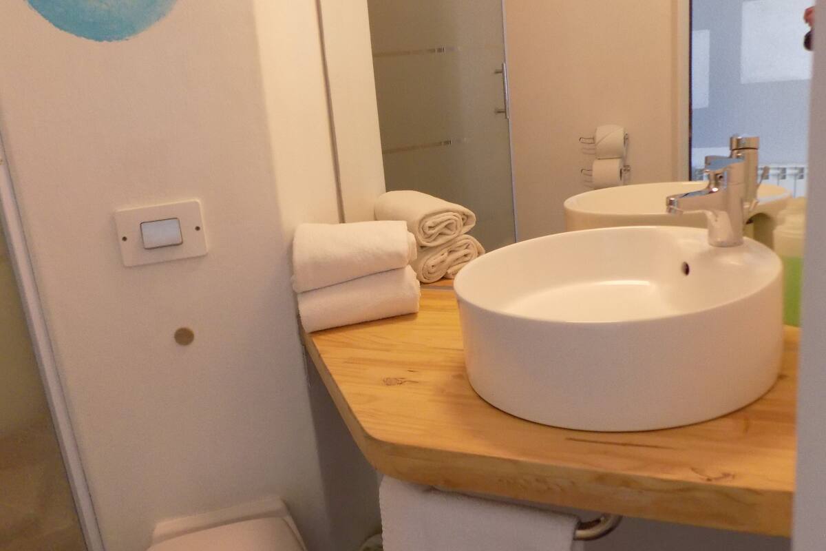 shower, rainfall showerhead, towels