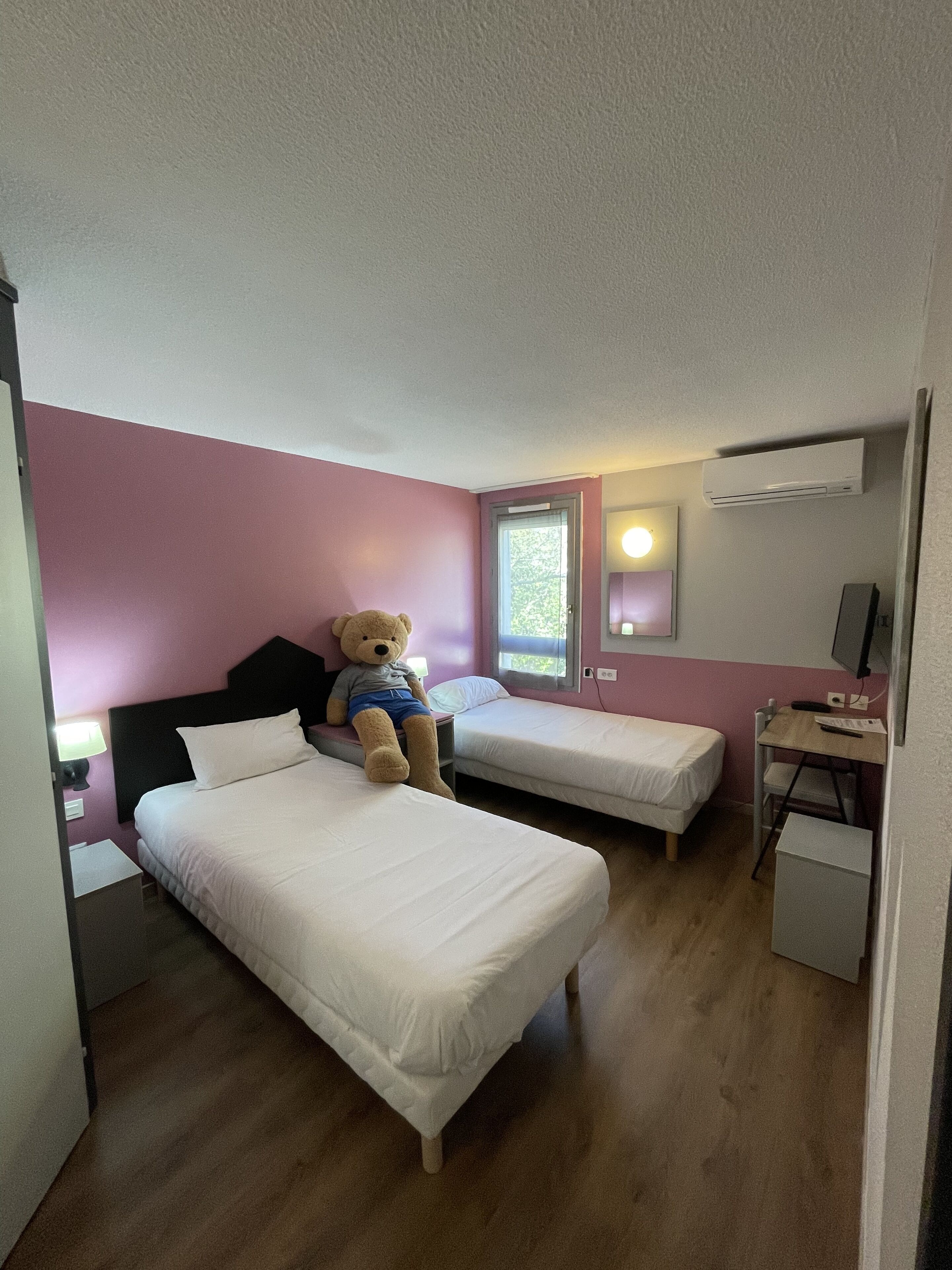 twin room | memory-foam beds, desk, soundproofing, iron/ironing board