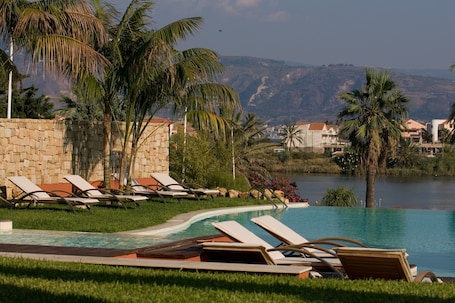 Outdoor pool, sun loungers