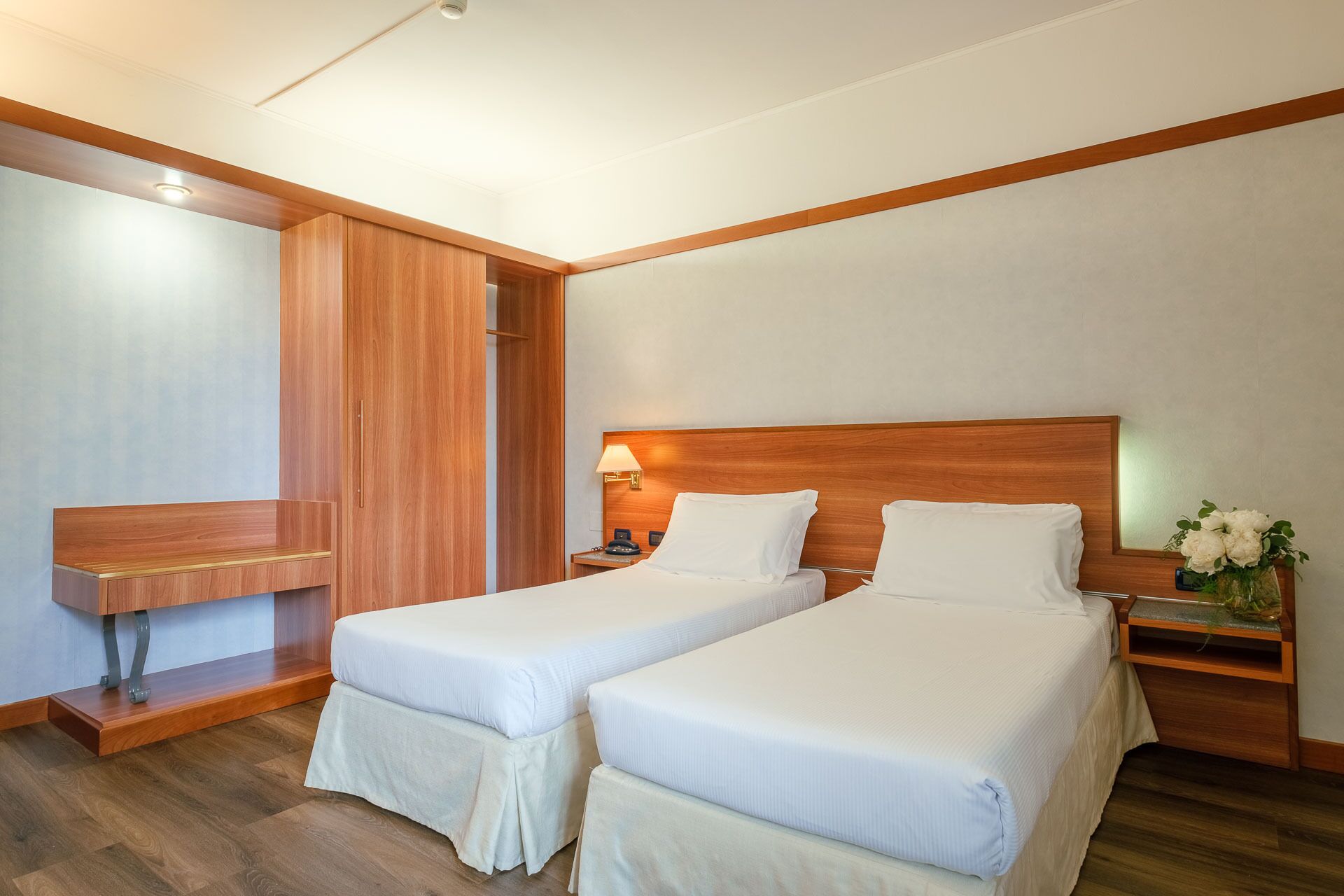 standard double or twin room | down duvets, minibar, in-room safe, desk