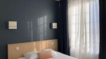 1 bedroom, premium bedding, individually decorated, desk