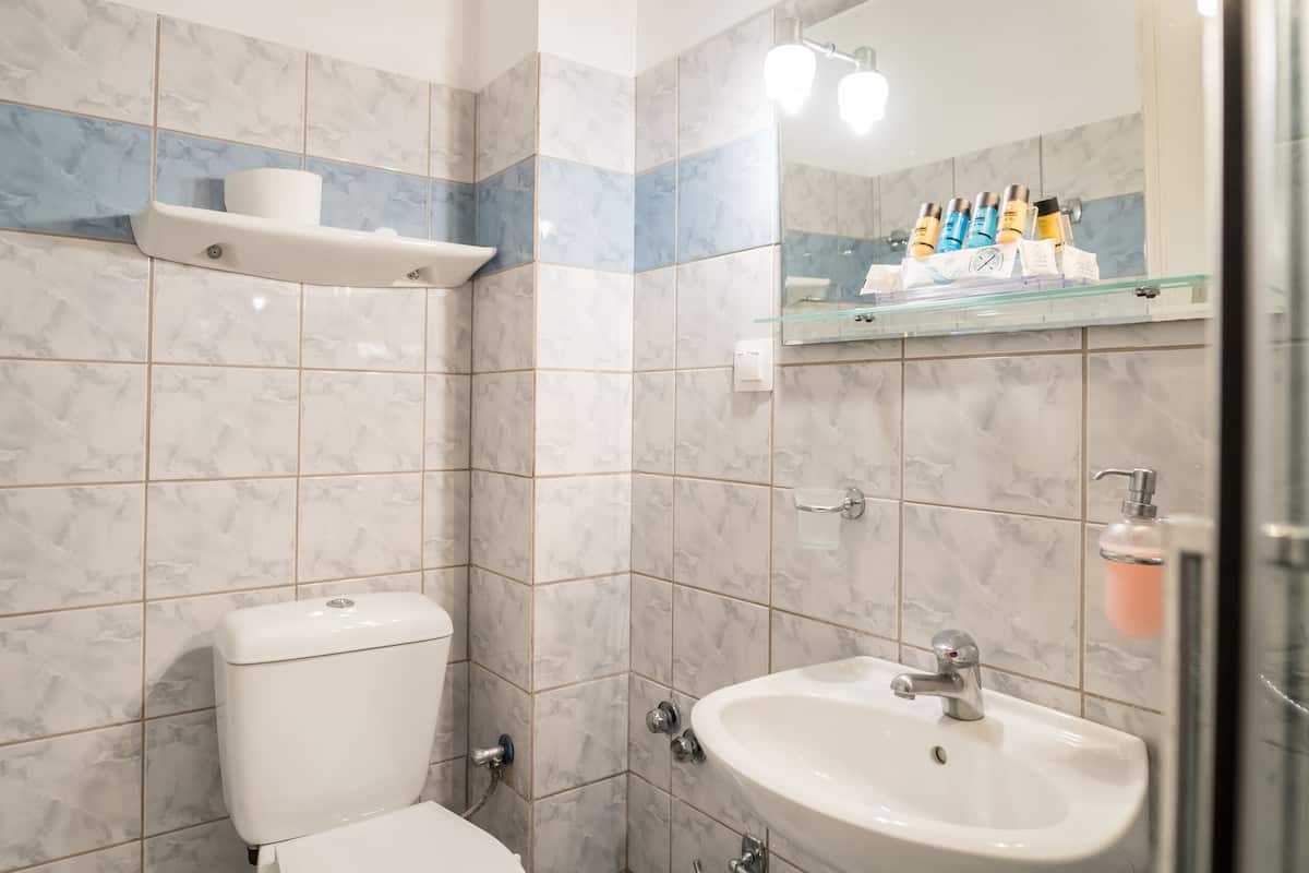 single room, sea view | bathroom | shower, free toiletries, hair dryer, towels
