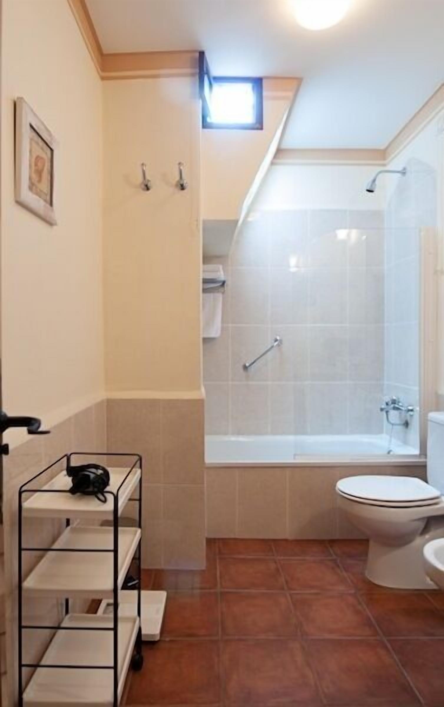 basic double room | bathroom | combined shower/bathtub, free toiletries, hair dryer, bidet