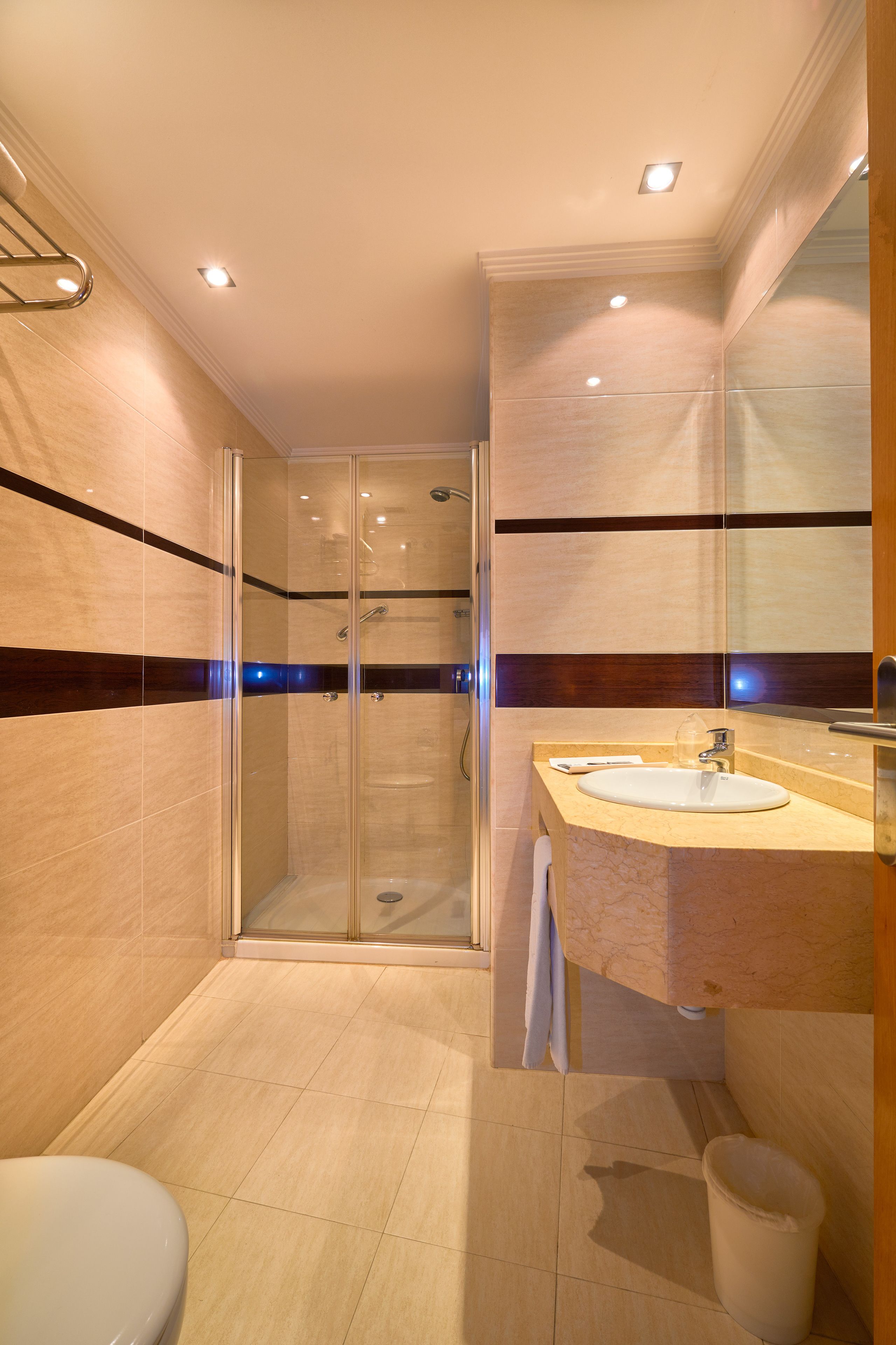 single room | bathroom | shower, free toiletries, hair dryer, towels