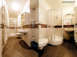 シャワー、バスアメニティ (無料)、ヘアドライヤー、タオル