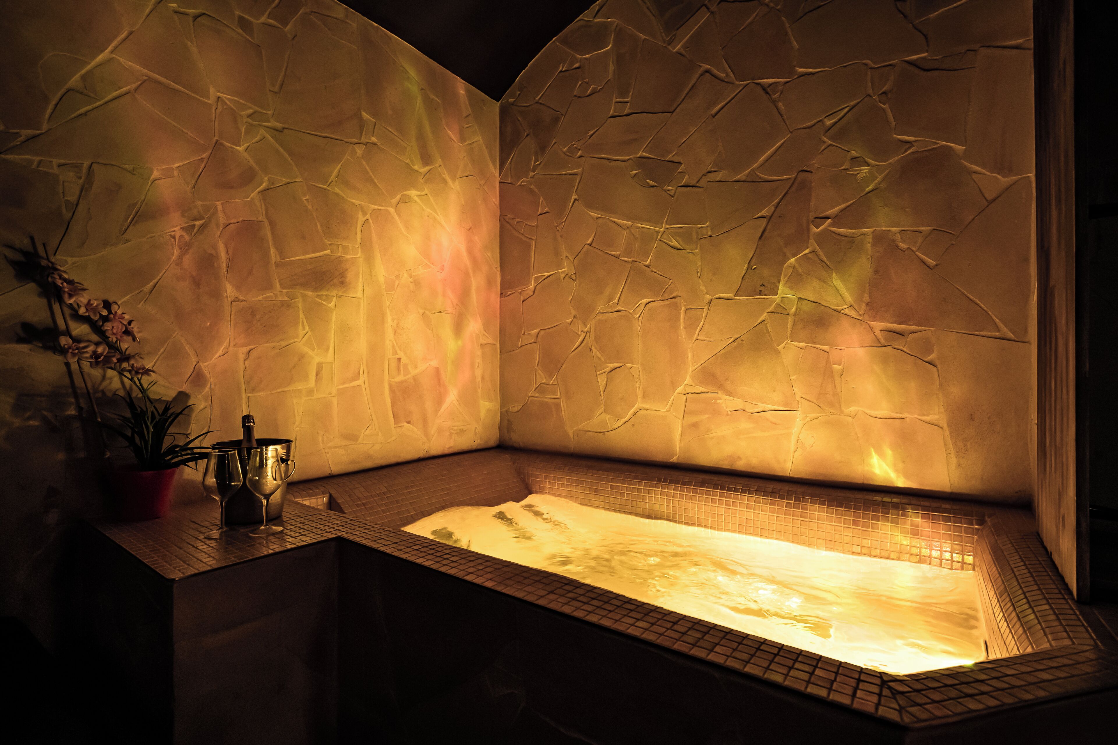 Hot tub, steam room, massages