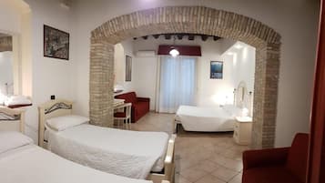 Desk, free WiFi, bed sheets