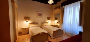 Desk, free WiFi, bed sheets