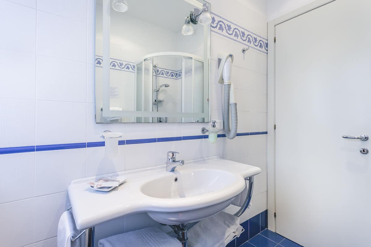 shower, rainfall showerhead, free toiletries, hair dryer