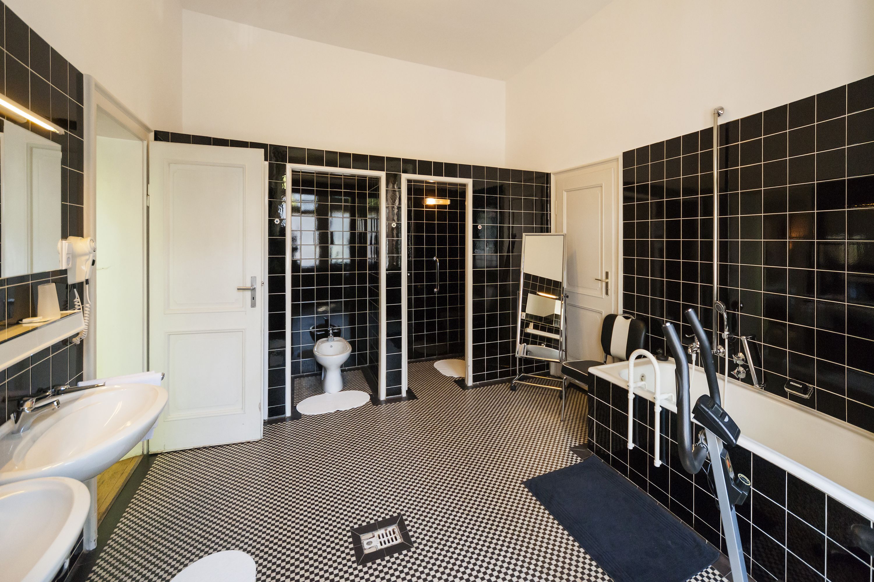superior double room | bathroom | hair dryer, towels