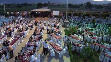 Outdoor banquet area