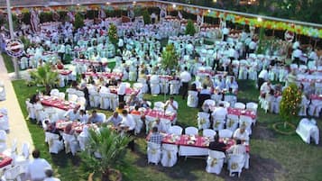 Outdoor banquet area