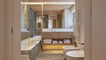 Premium Double Room | Bathroom | Free toiletries, hair dryer, bathrobes, slippers