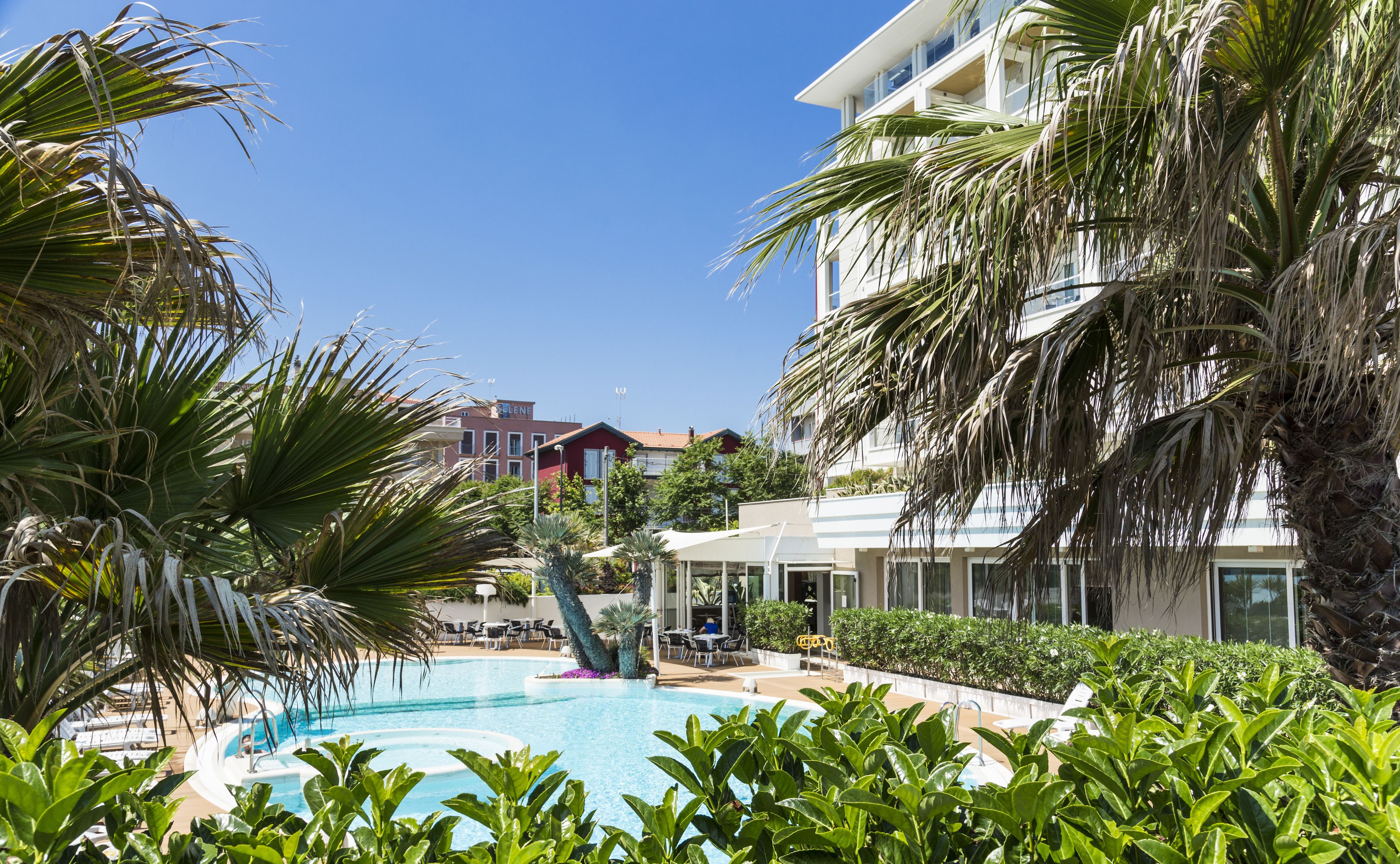 indoor pool, seasonal outdoor pool, pool loungers