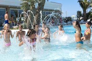 Indoor pool, seasonal outdoor pool, pool loungers
