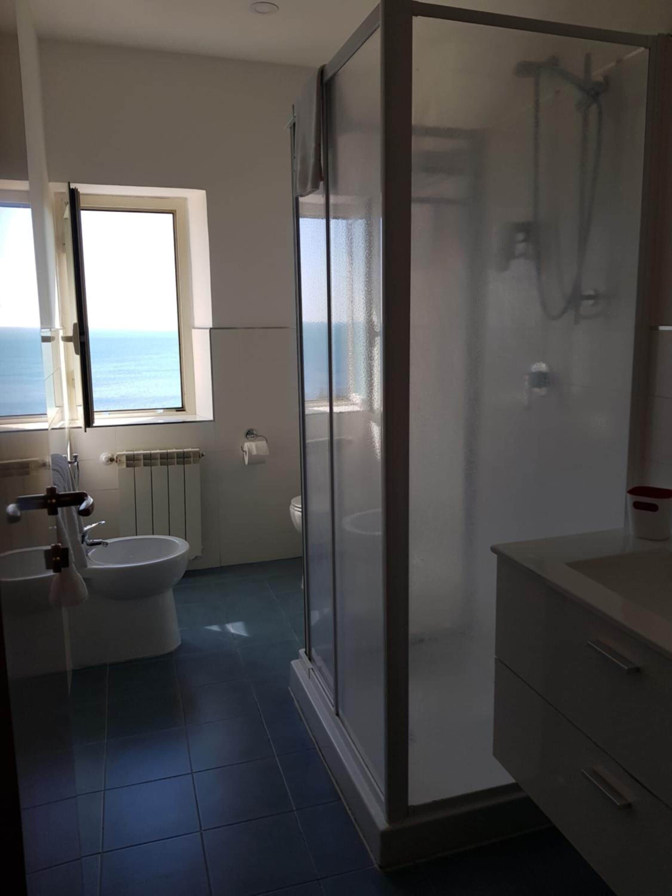 shower, free toiletries, hair dryer, bidet