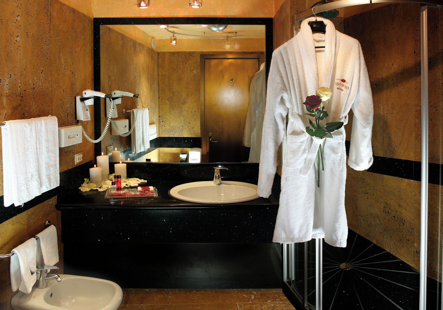 deluxe double room, 1 queen bed | bathroom | rainfall showerhead, hair dryer, bidet, towels