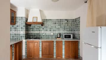 Duplex, 1 Bedroom, Patio | Private kitchenette | Fridge, electric kettle