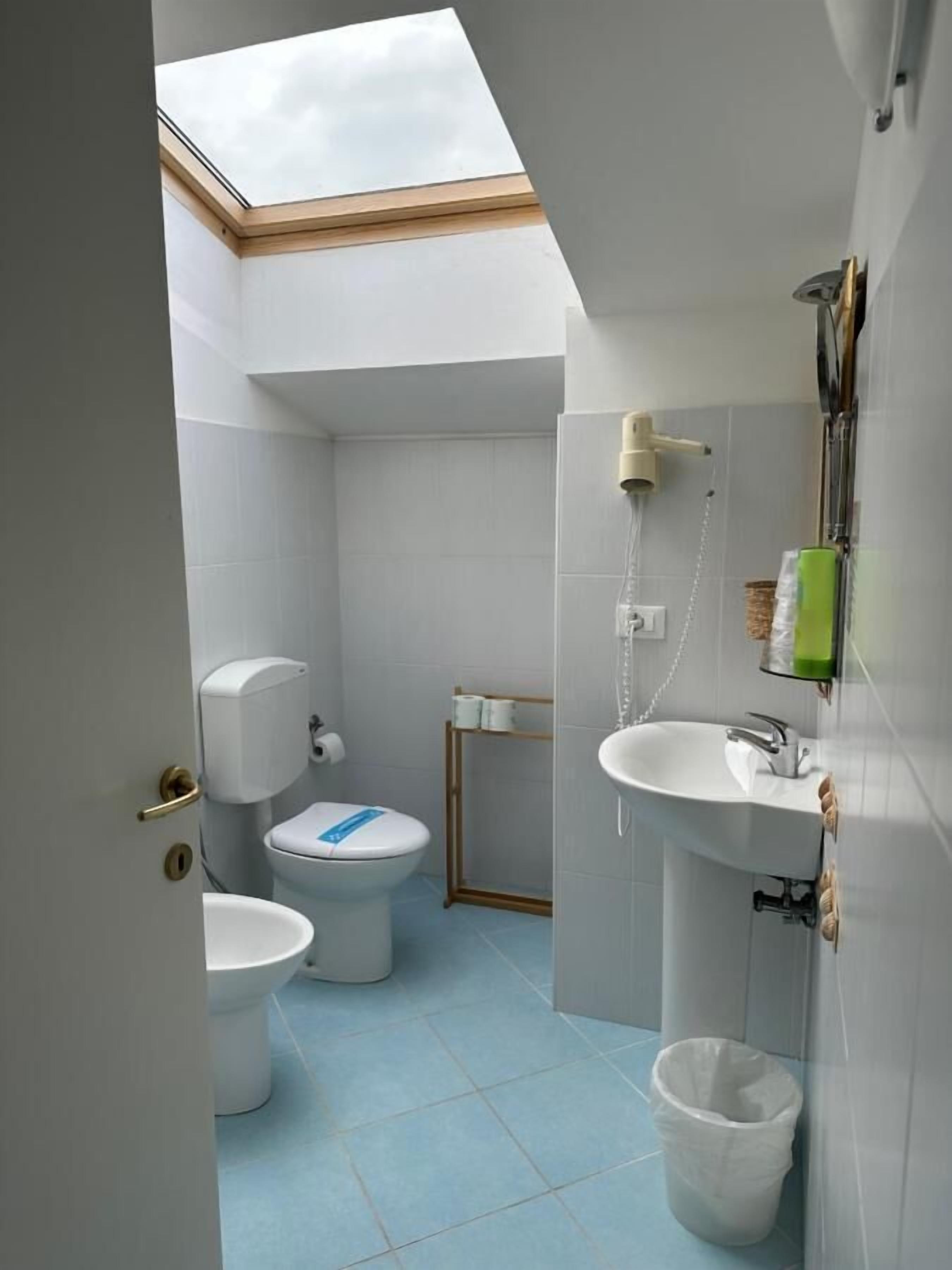 shower, free toiletries, hair dryer, bidet