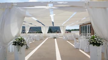 Outdoor banquet area