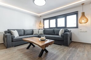 Suite Bon Vivant | Oppholdsområde | En 0-tommers TV med Parabol-TV