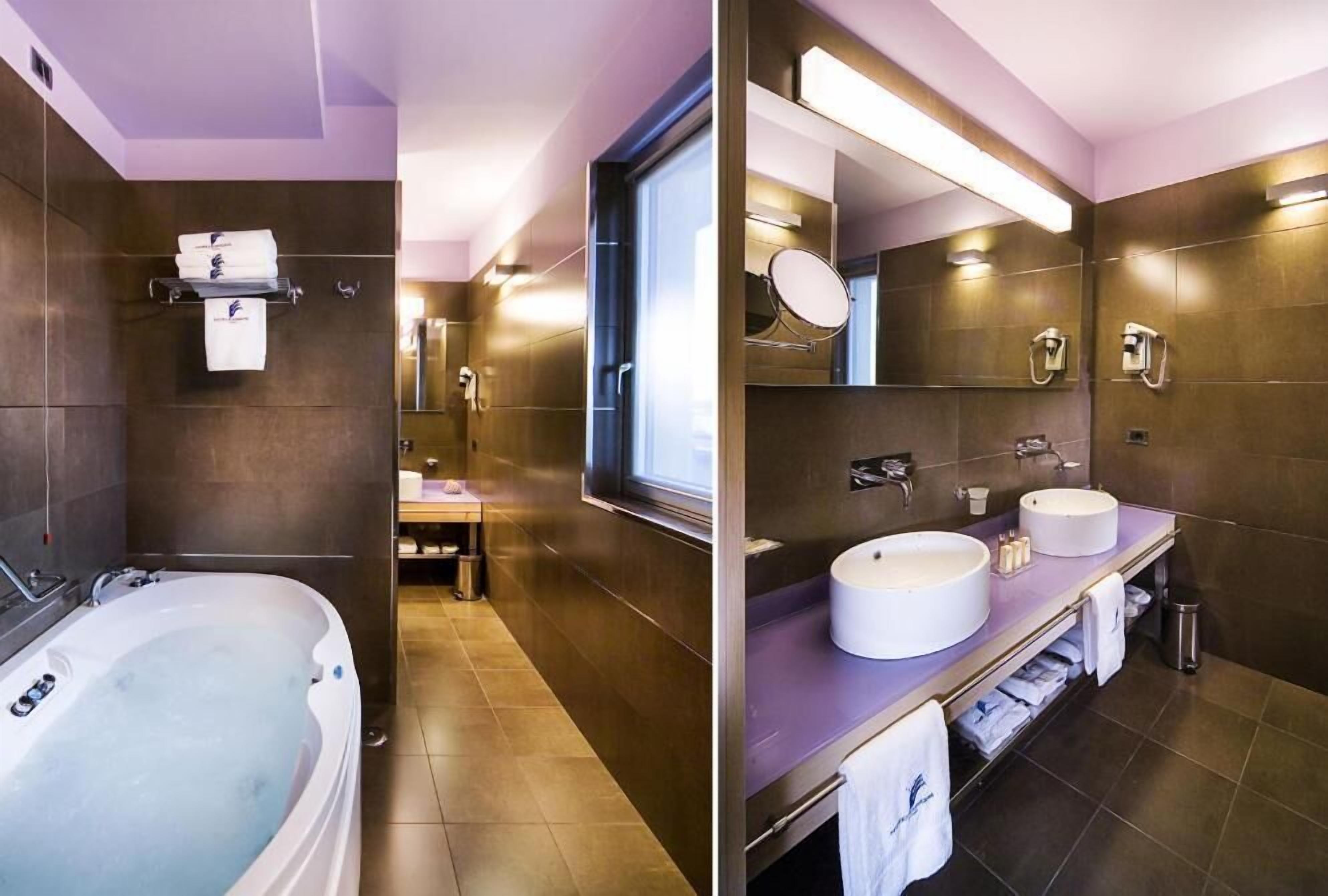 rainfall showerhead, free toiletries, hair dryer, slippers