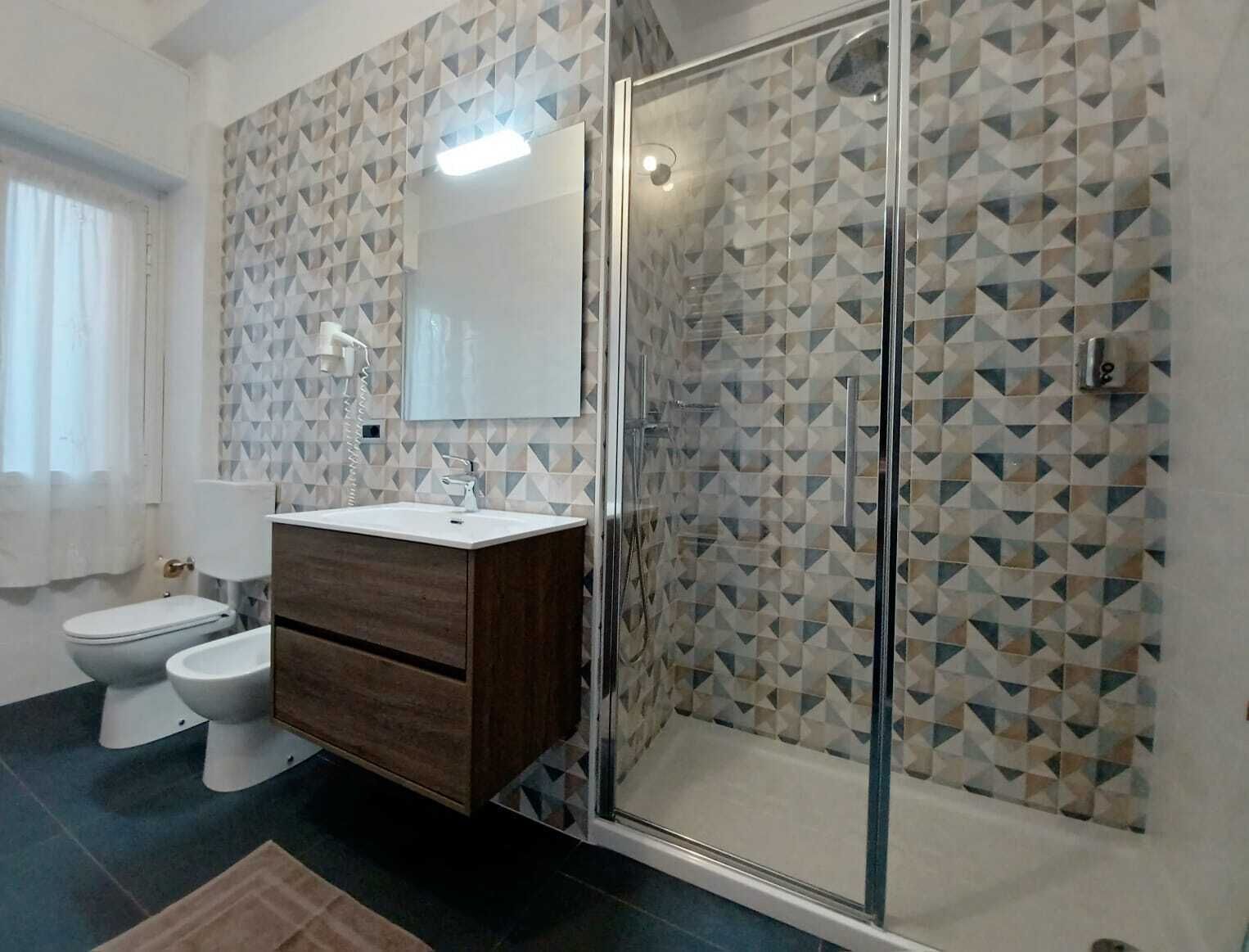 shower, free toiletries, hair dryer, bidet