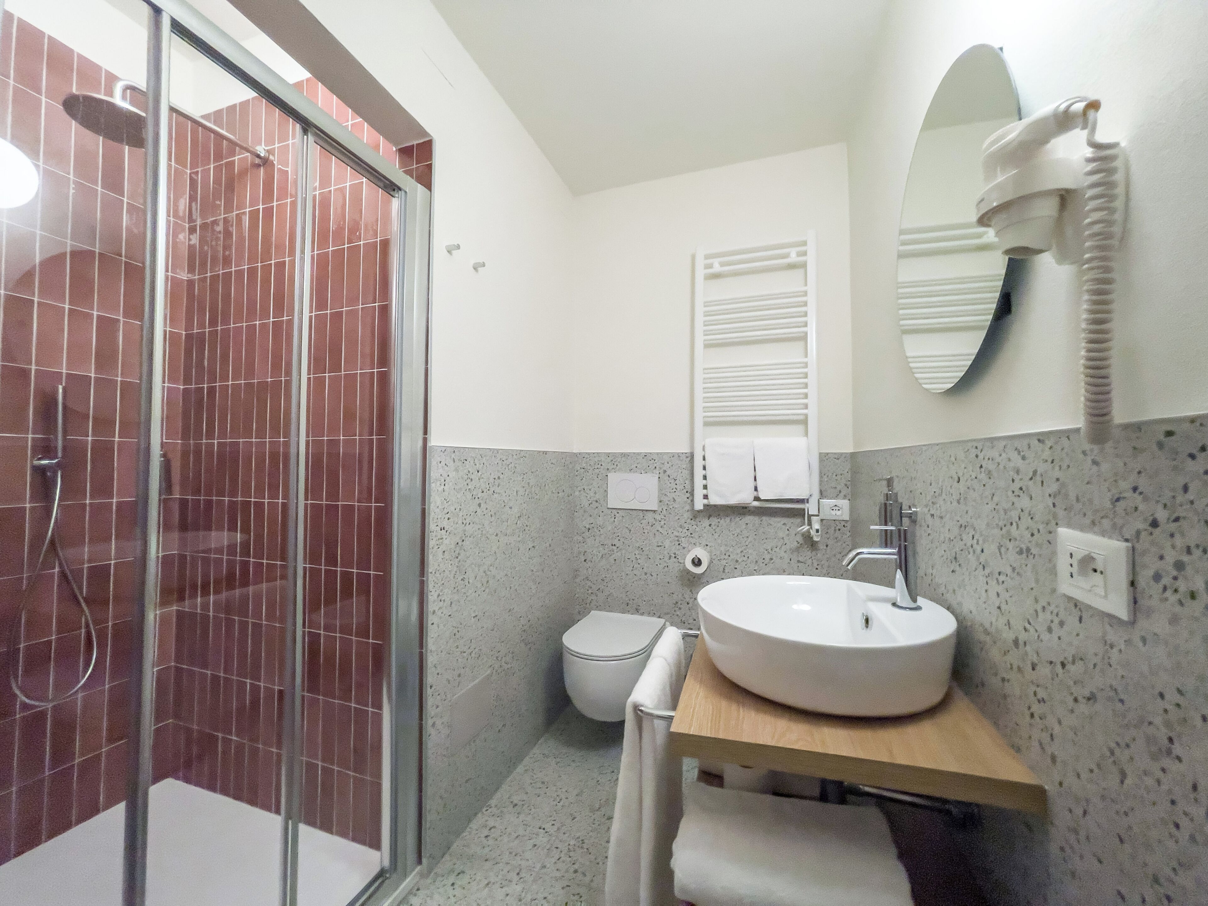 double room | bathroom | hair dryer, towels