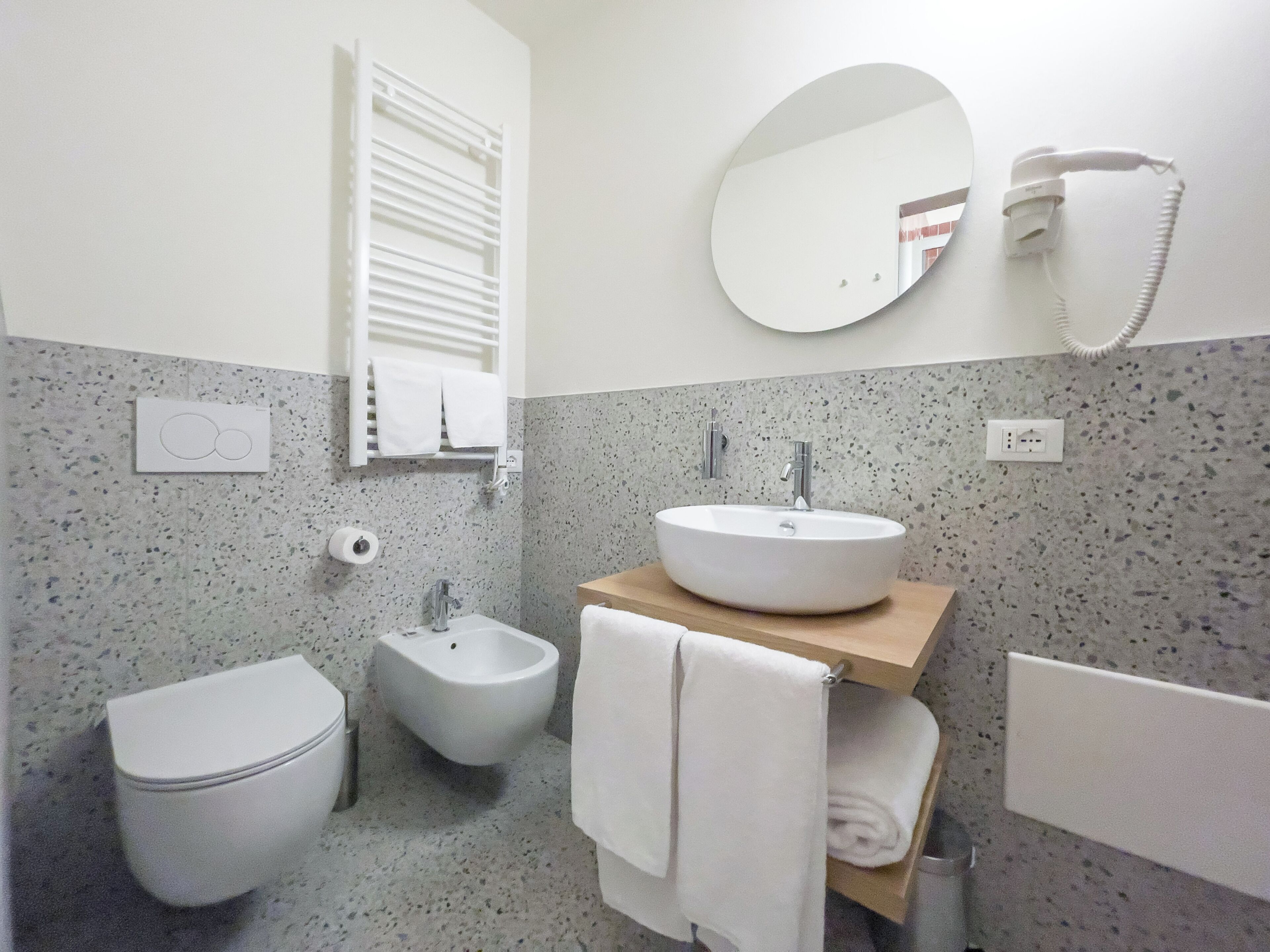 triple room | bathroom | hair dryer, towels