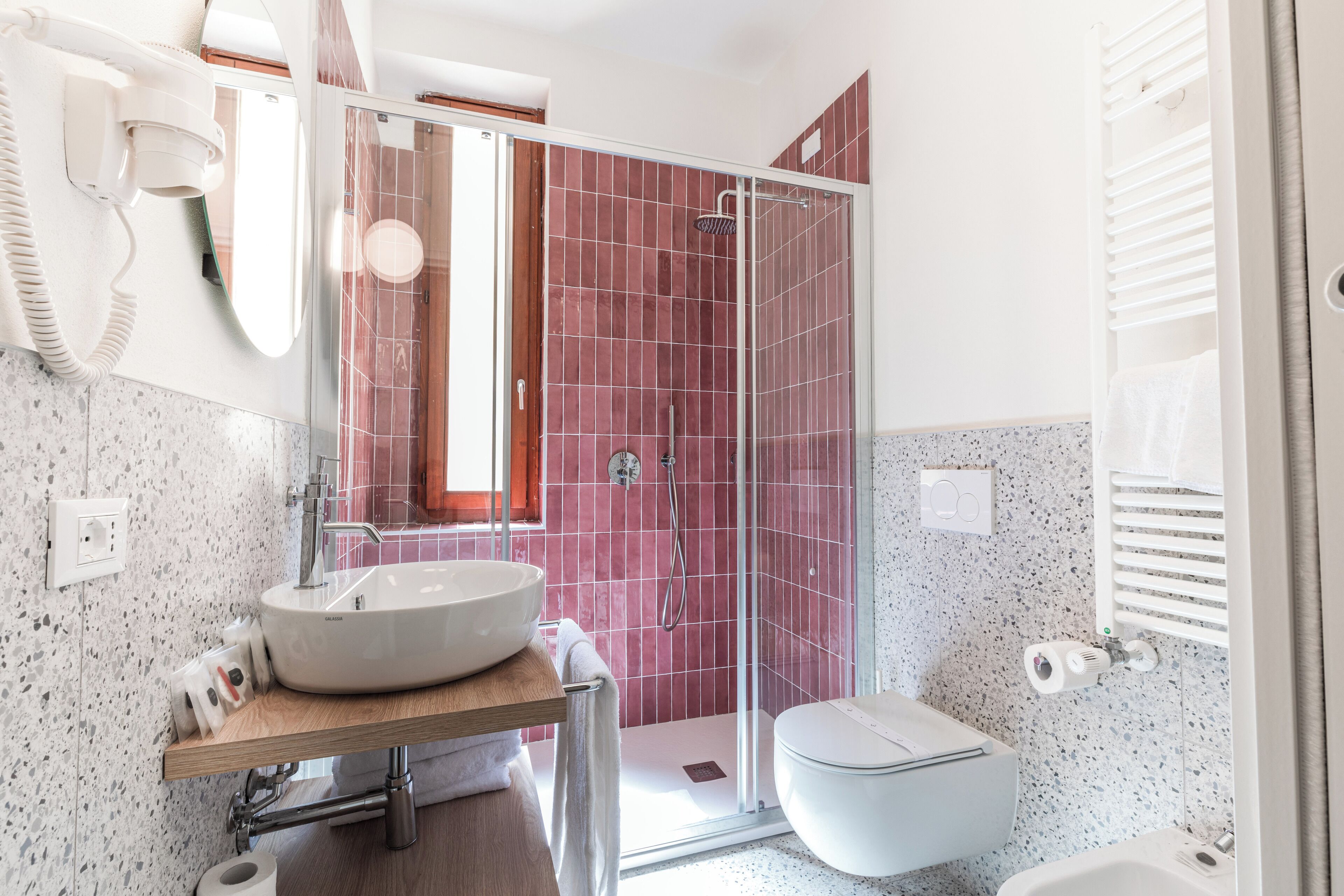 double room | bathroom | hair dryer, towels