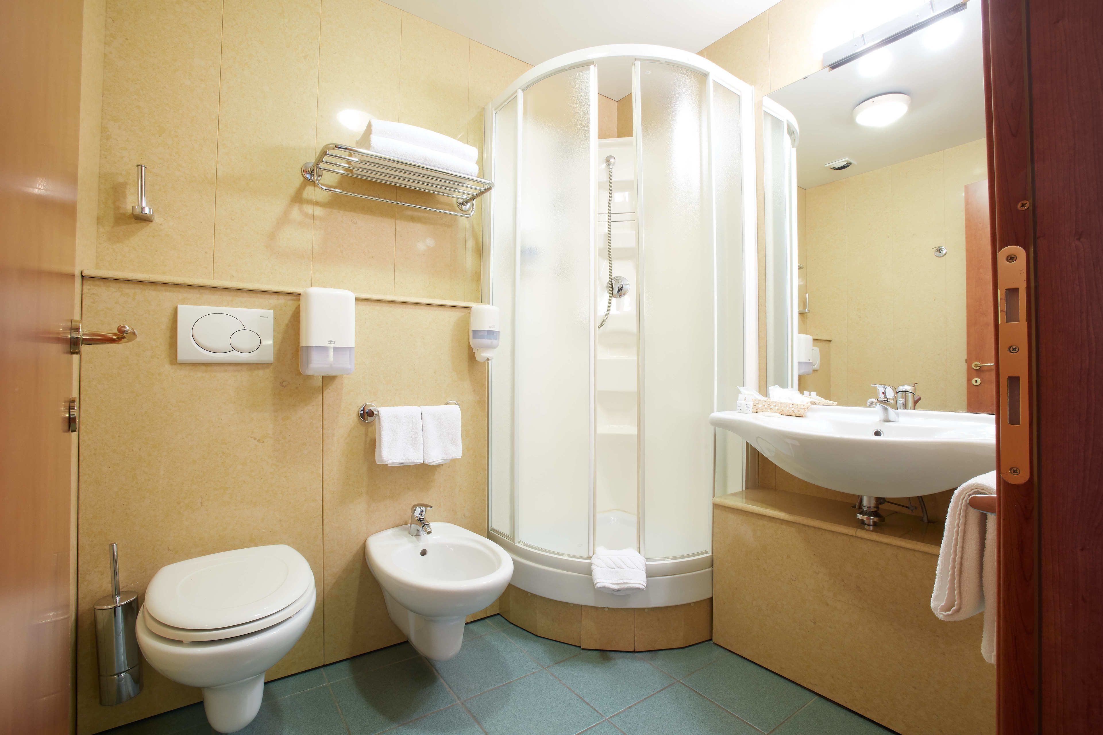 free toiletries, hair dryer, bathrobes, bidet