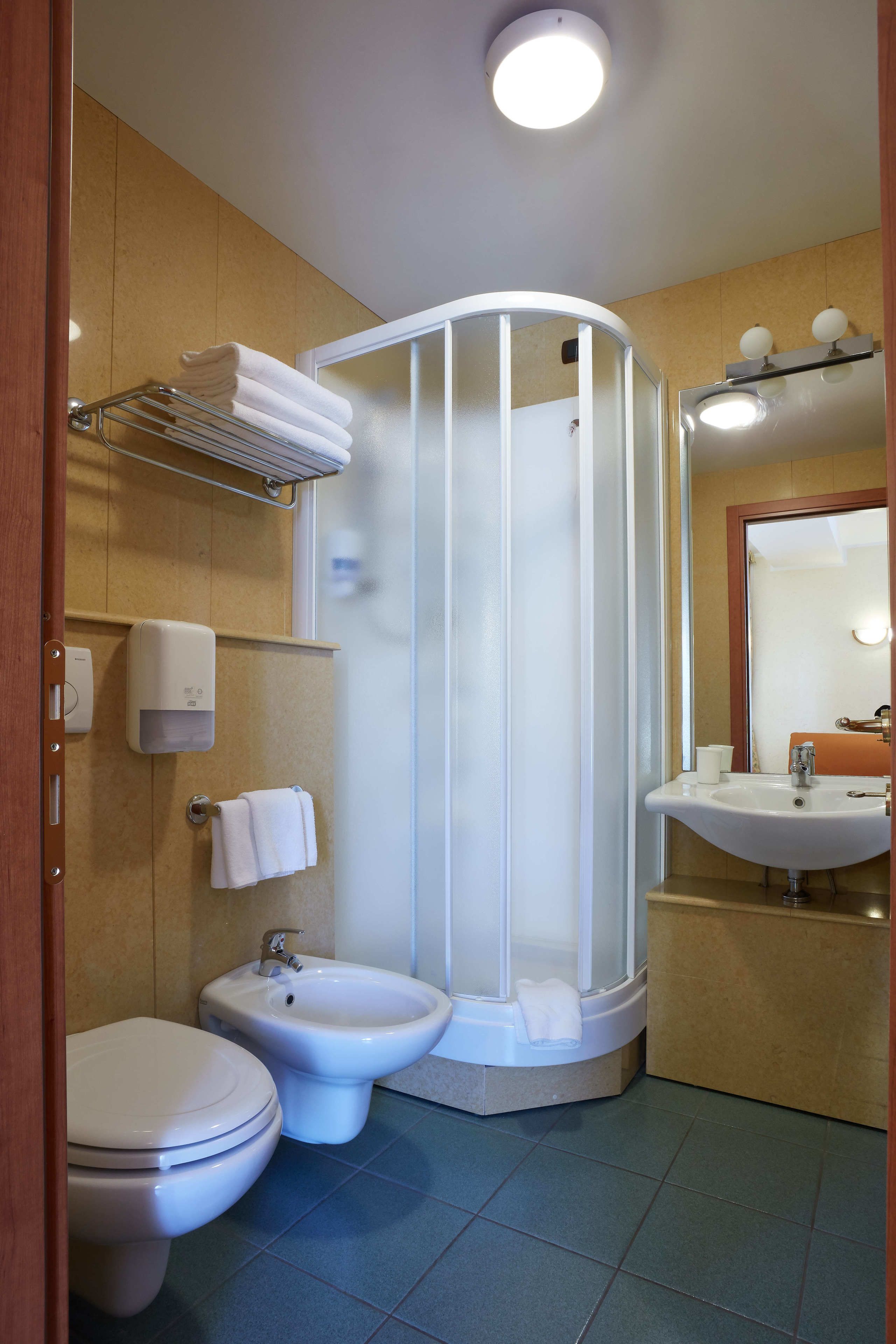 free toiletries, hair dryer, bathrobes, bidet