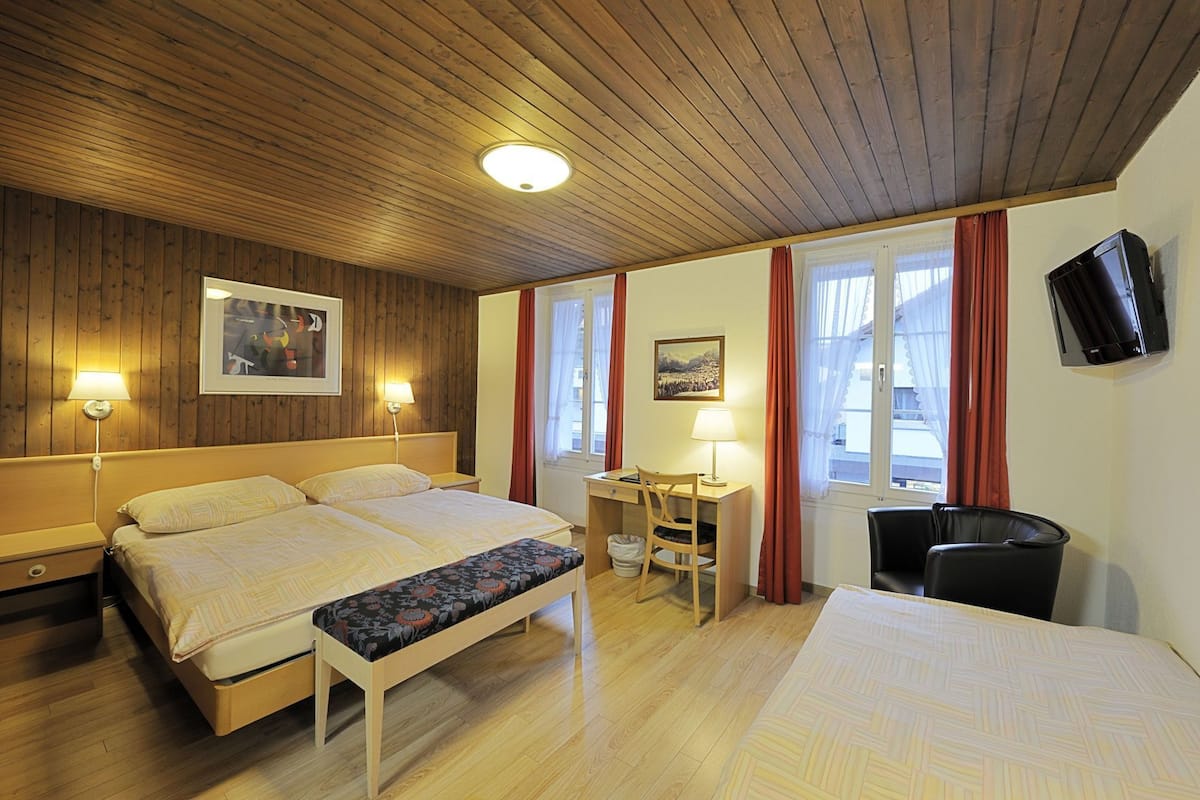 Premium bedding, memory foam beds, in-room safe, desk