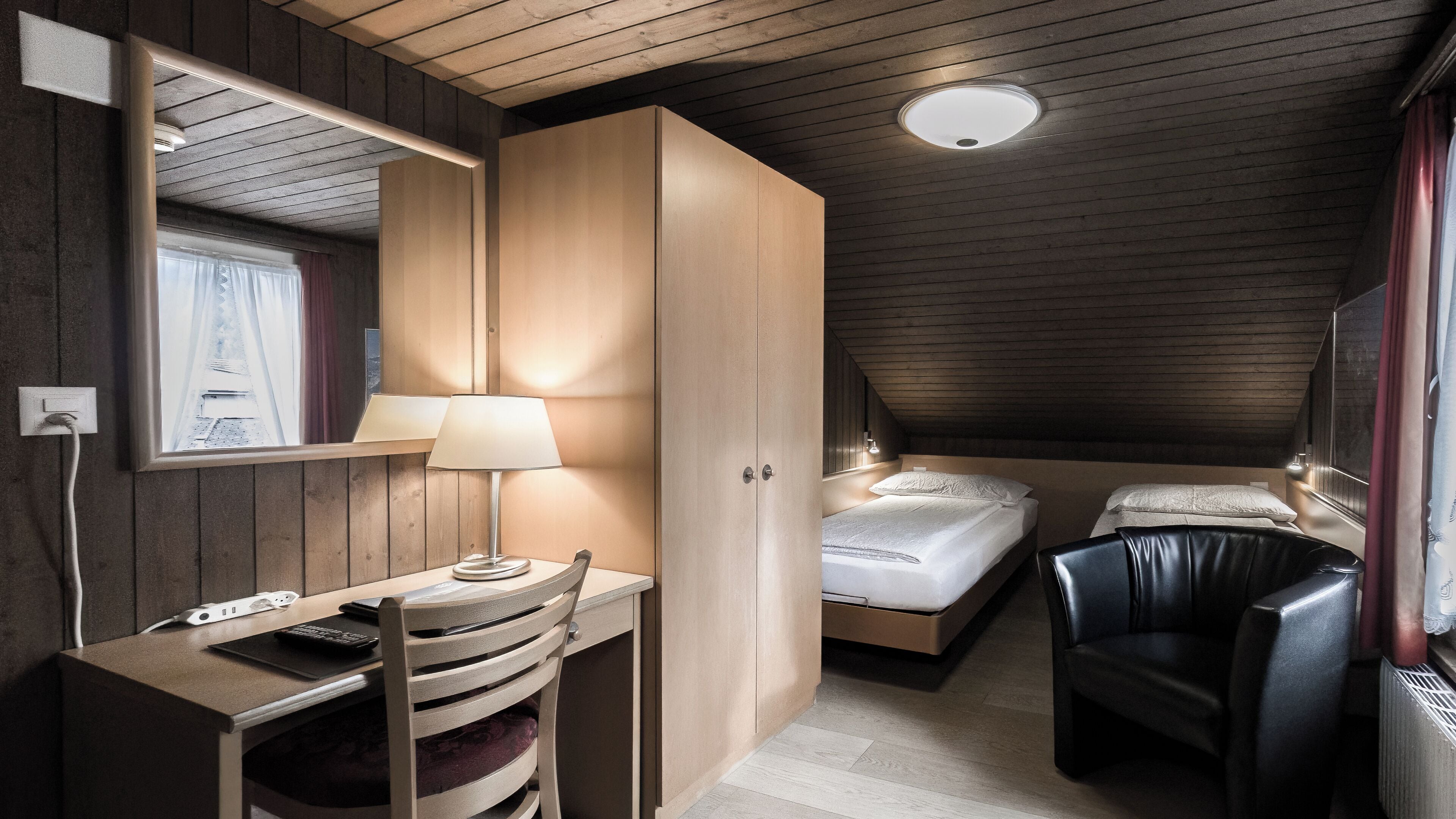 basic twin room, shared bathroom | premium bedding, memory-foam beds, in-room safe, desk