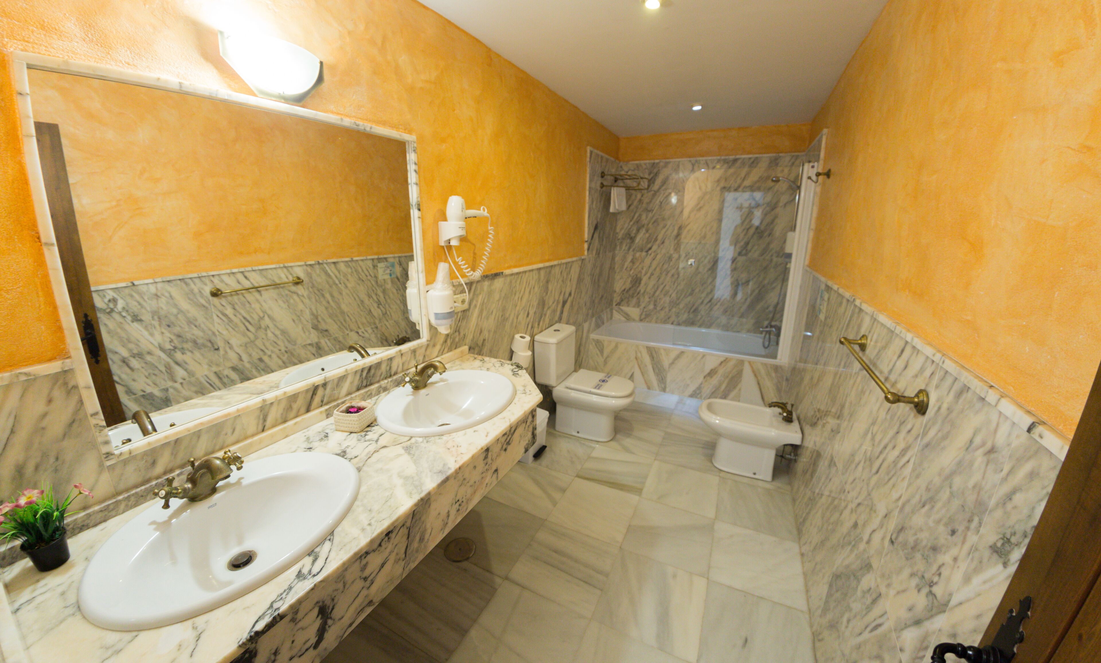 family room | bathroom | hair dryer, towels