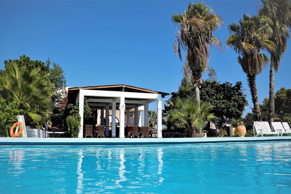 Seasonal outdoor pool, pool umbrellas, sun loungers