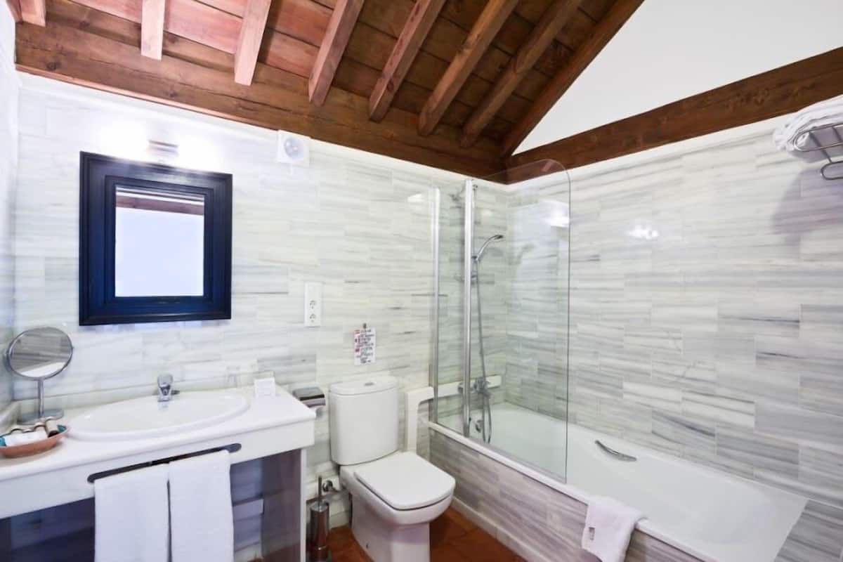 free toiletries, hair dryer, towels, soap