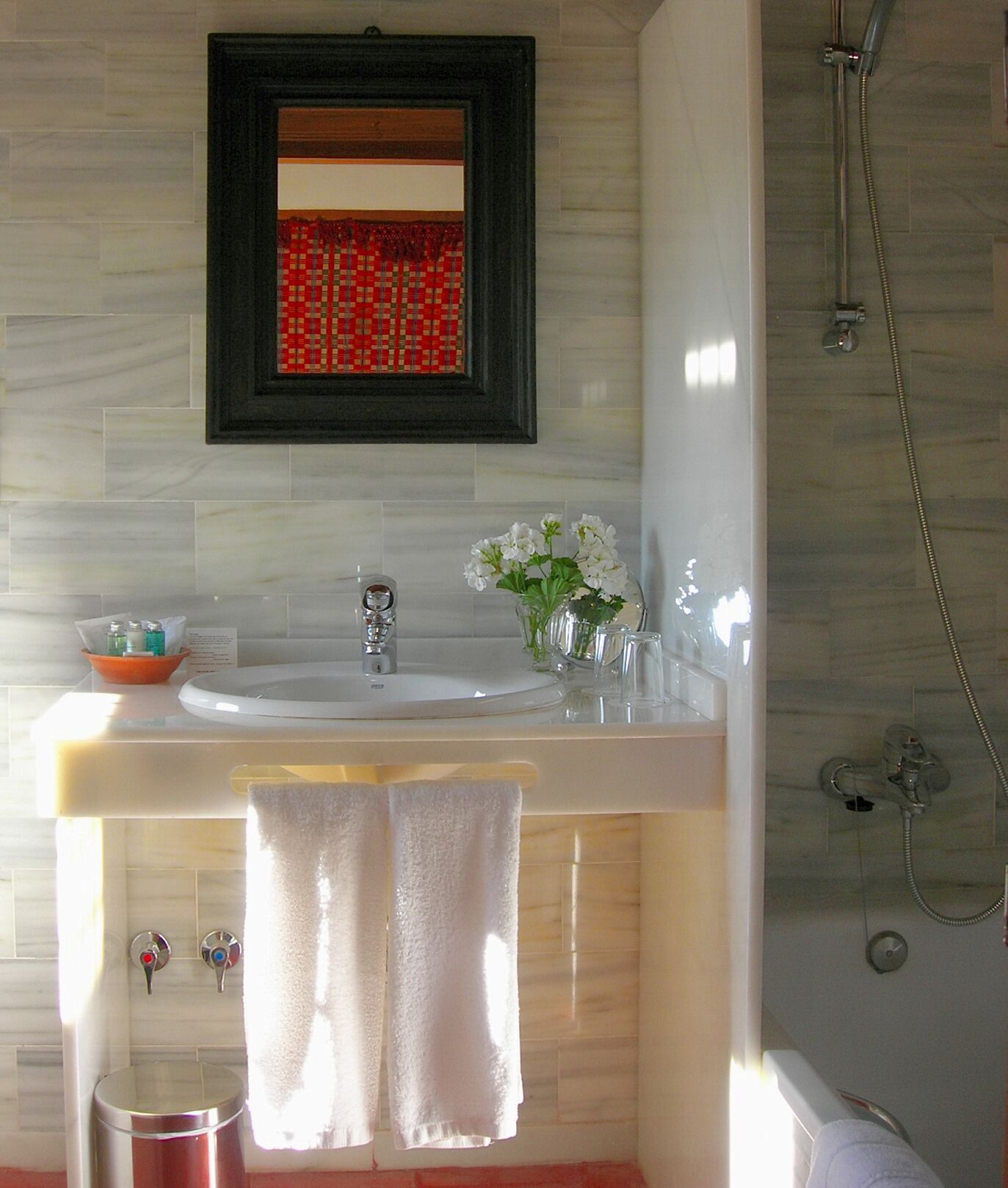 free toiletries, hair dryer, towels, soap