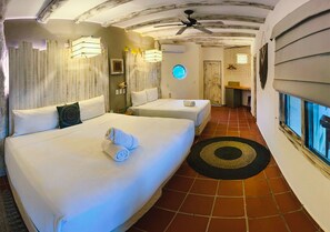 Family Quadruple Room, Pool View | In-room safe, free WiFi, bed sheets