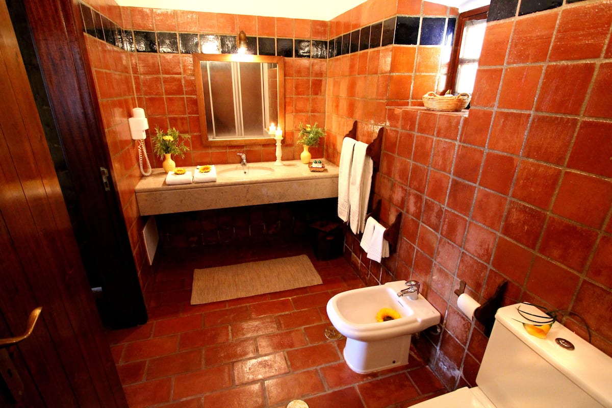 superior double or twin room | bathroom | free toiletries, hair dryer, bidet, towels