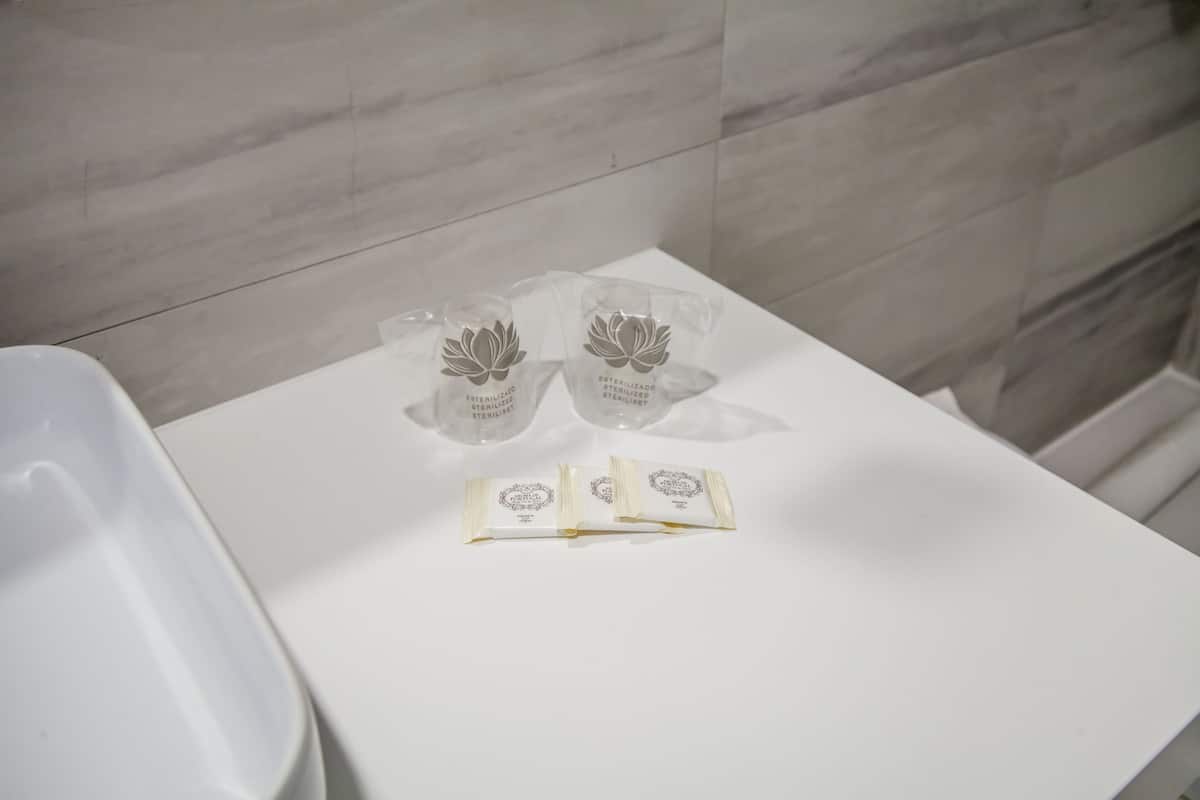 standard studio suite | bathroom | free toiletries, bidet, towels, soap