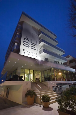 Front of property – evening/night. Alisei Palace Hotel