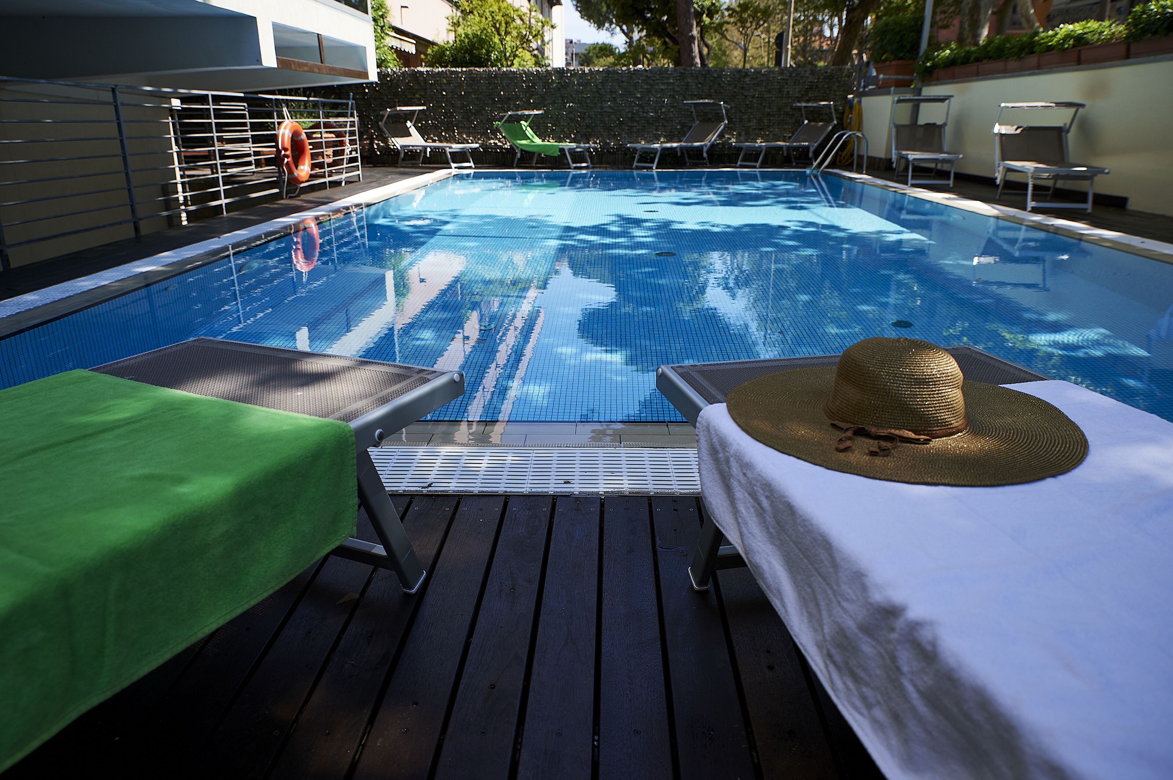 on the beach, sun-loungers, beach umbrellas, beach bar