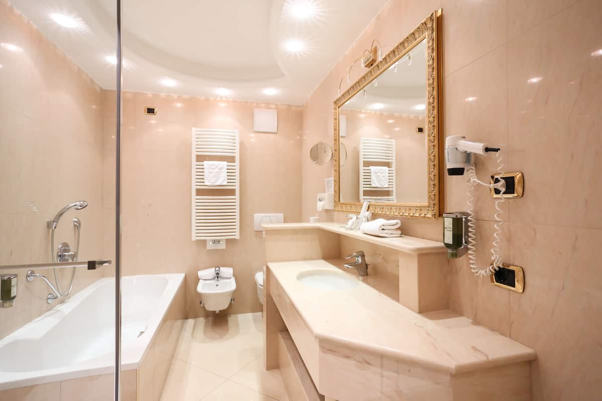 deluxe double room, 1 bedroom, refrigerator | bathroom | shower, free toiletries, hair dryer, bathrobes