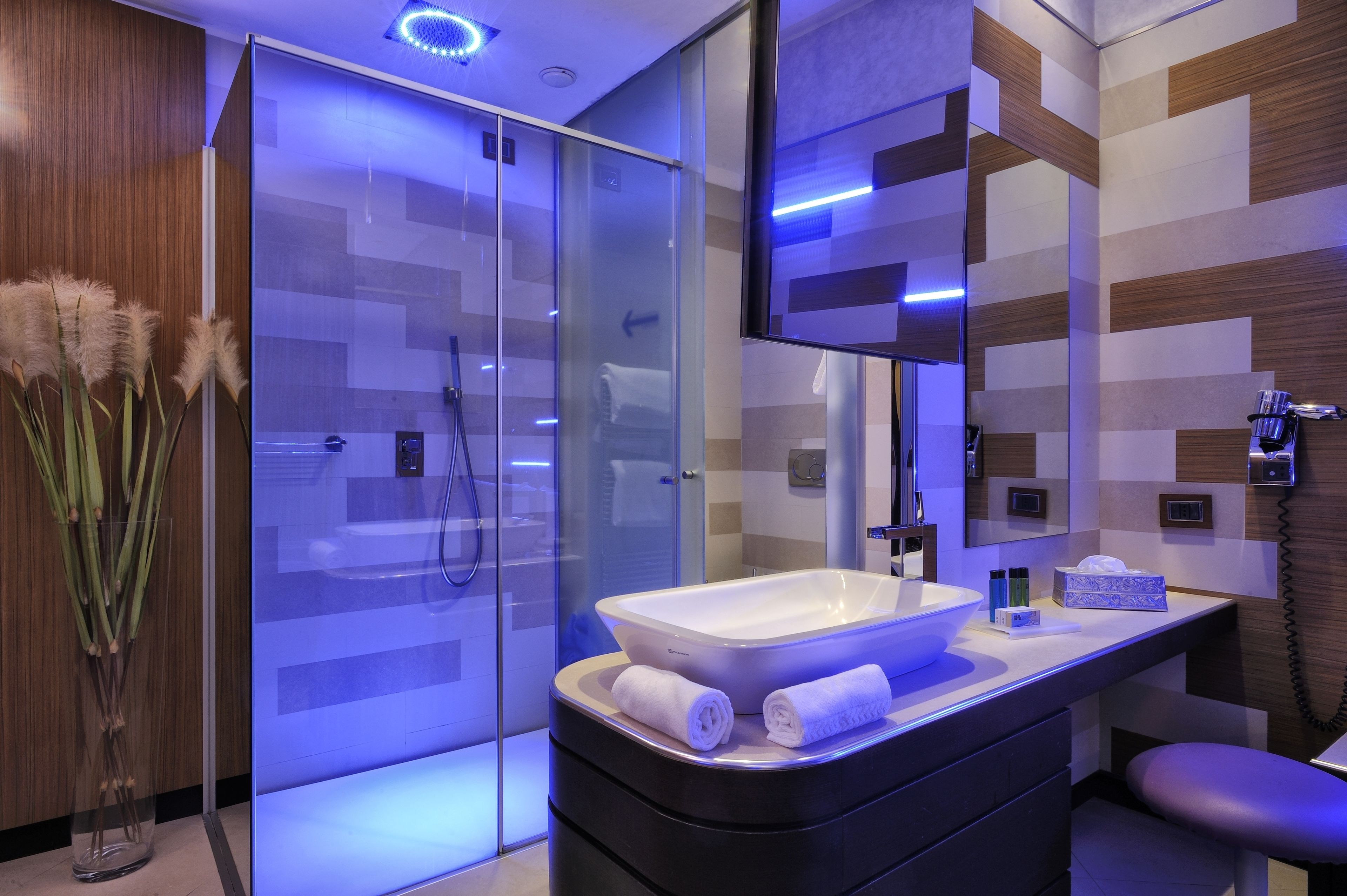 free toiletries, hair dryer, bidet, towels