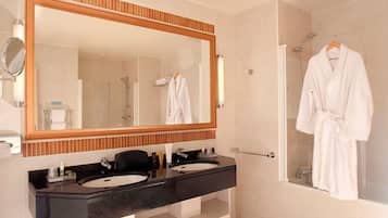 Hair dryer, towels