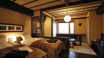 Premium bedding, down duvets, in-room safe, desk