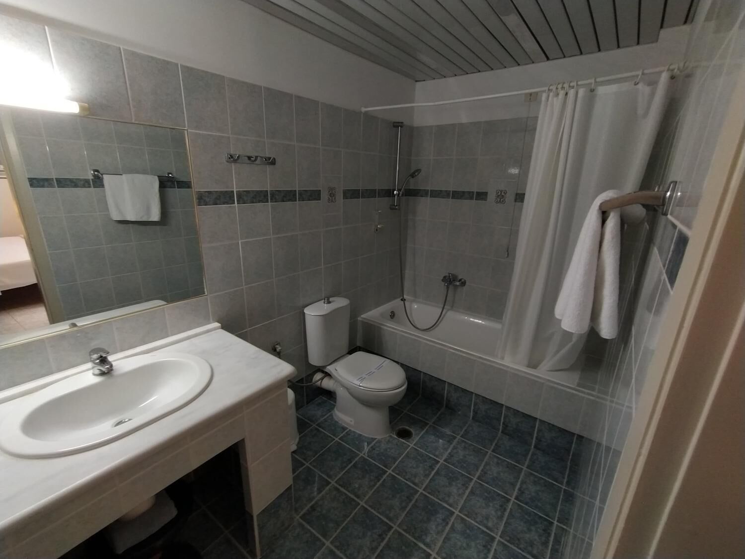 free toiletries, hair dryer, towels