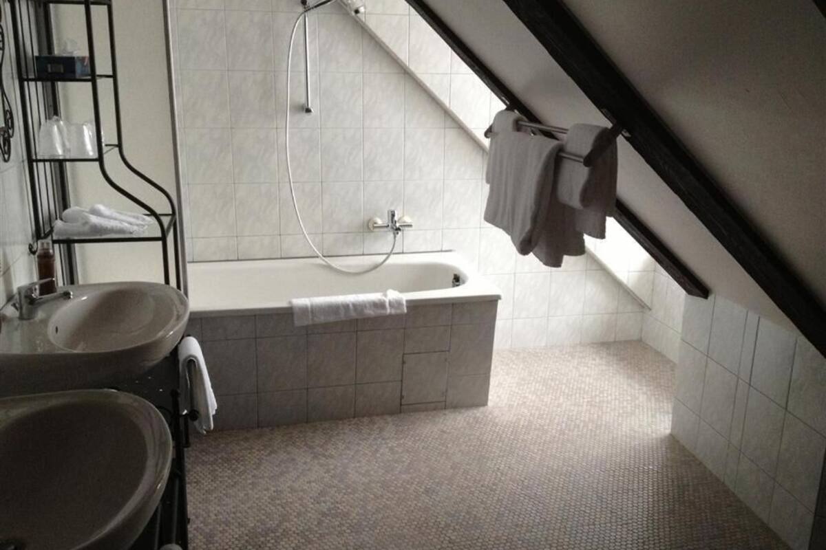 free toiletries, hair dryer, towels