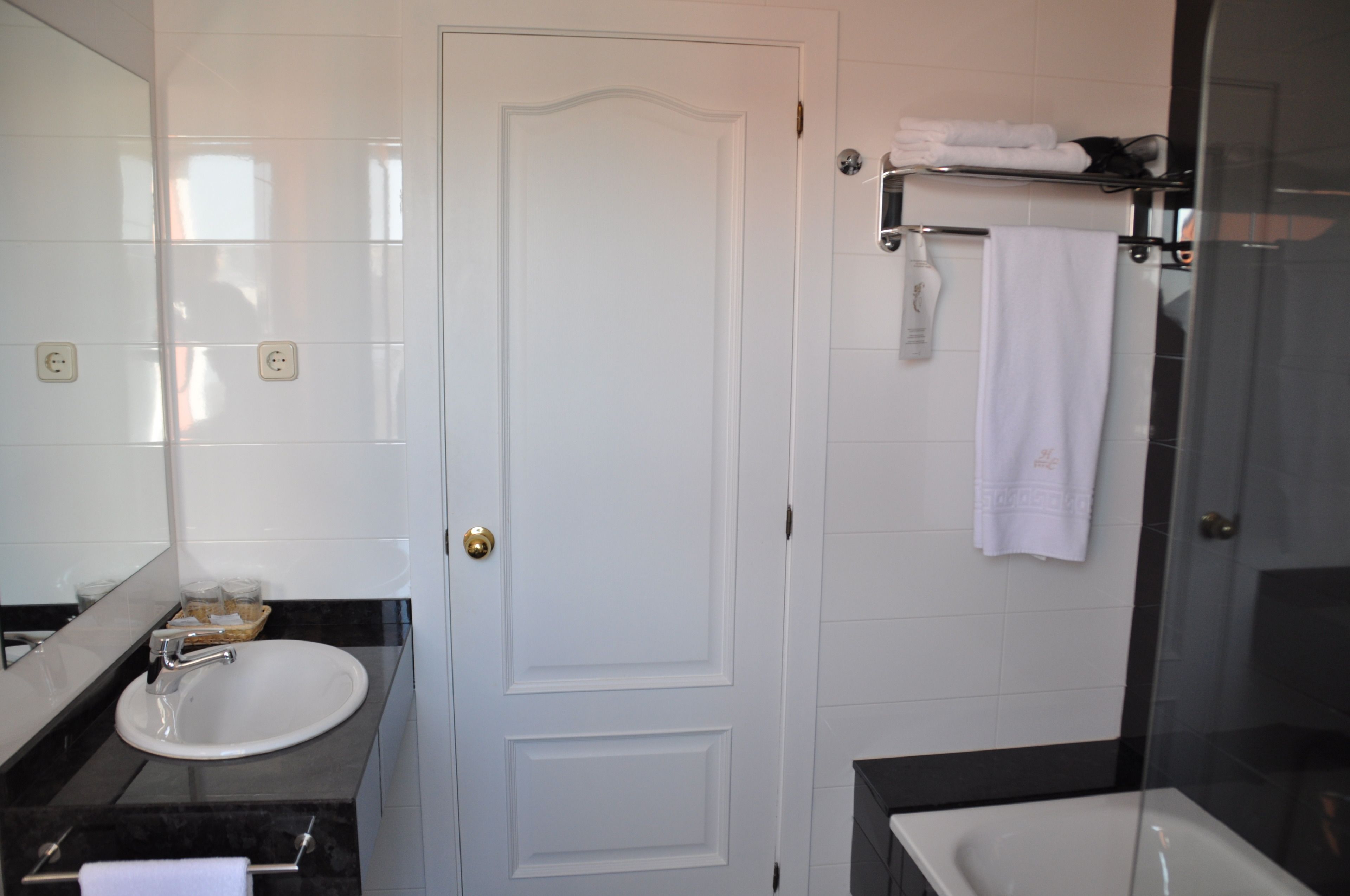 free toiletries, hair dryer, bidet, towels